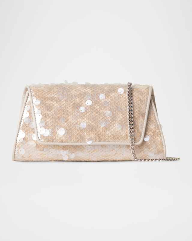 Anouk Mini Sequined Trapezoid Clutch Bag
